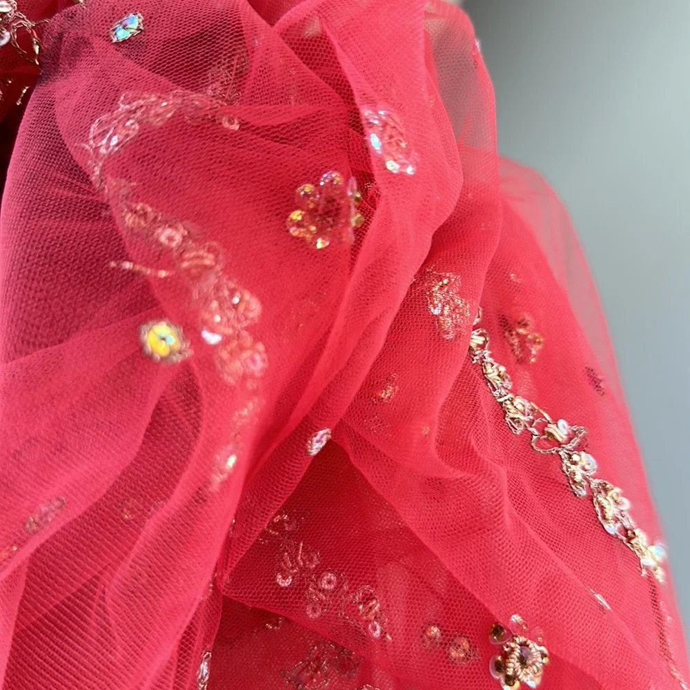 Golden Zardozi Pink Net Wrap - Picture 12 of 12